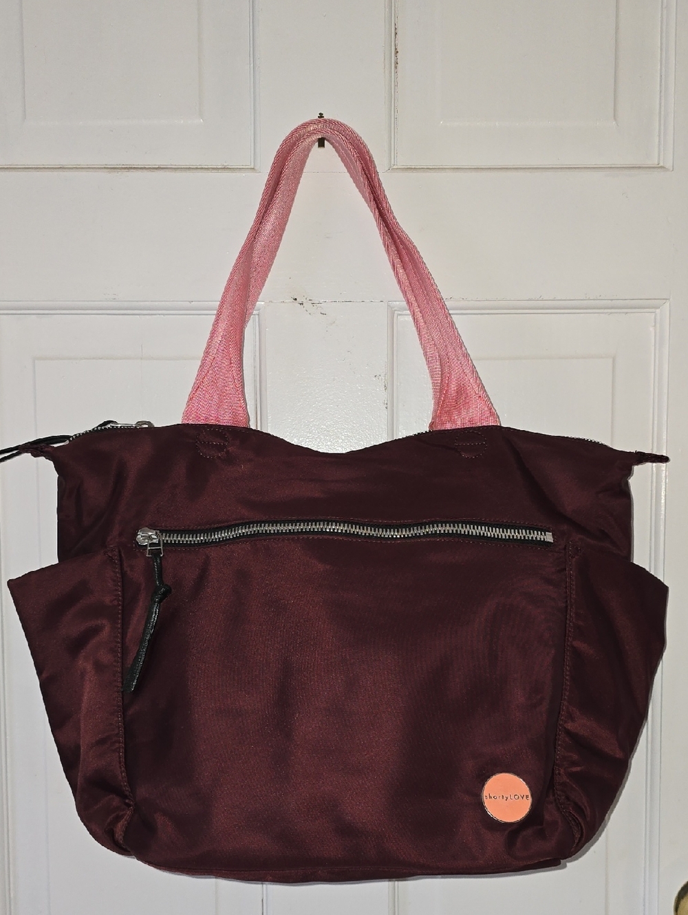 Shorty Love Tillie - Medium Sized Tote Bag in Maroon (discontinued) Many Pockets